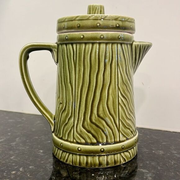 Rooster Wood Grained Tea Pot/Wood Grained Harvest /Country Themed-Vintage - Picture 2 of 8